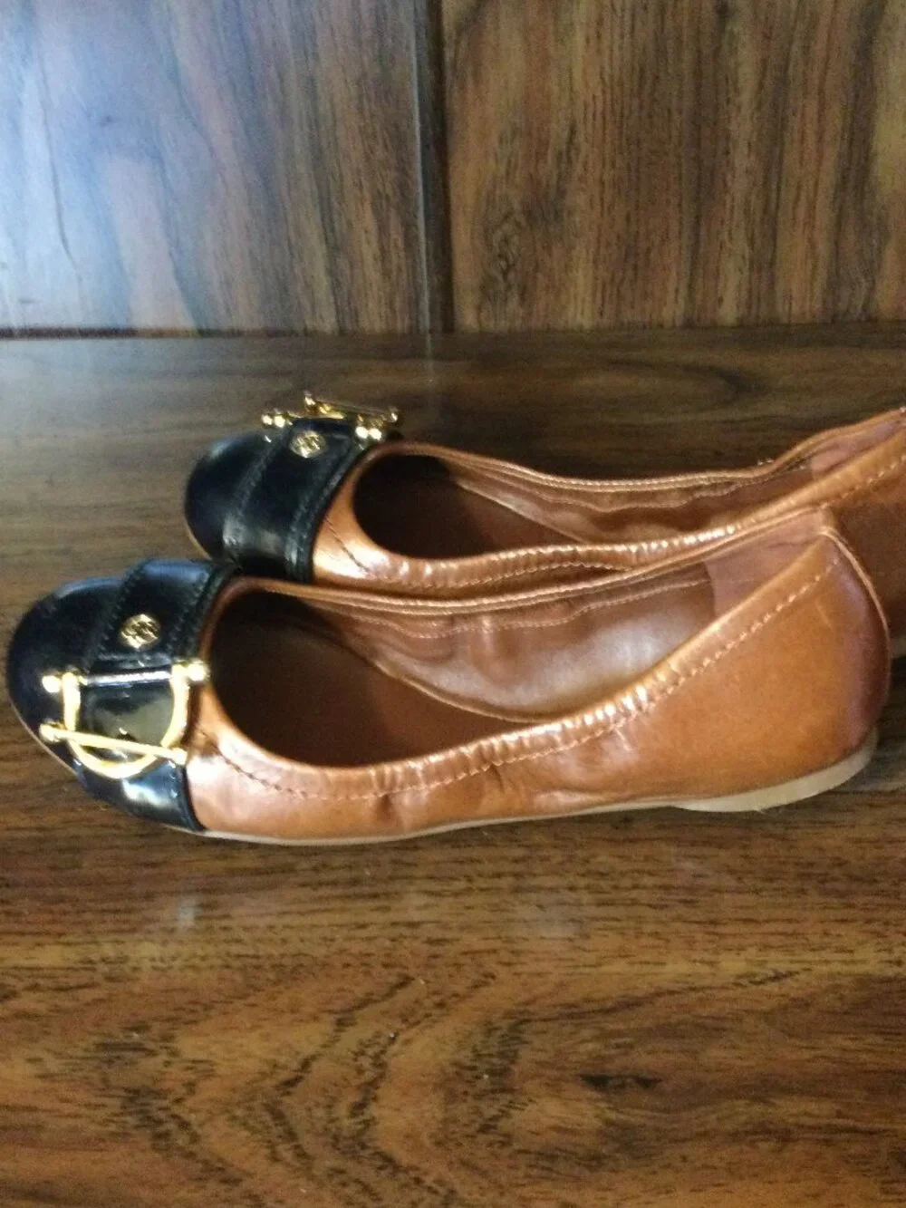 Tory Burch Noel ballet flats Brown and Black with gold-tone horsebit buckle 6.5